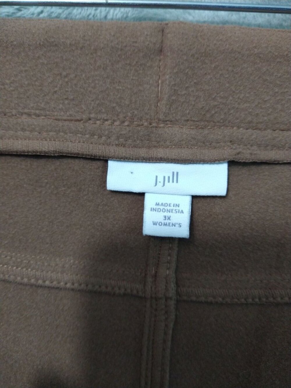 J Jill Pants Womens 3X Brown Faux Leather Pull On High Rise - Picture 7 of 10